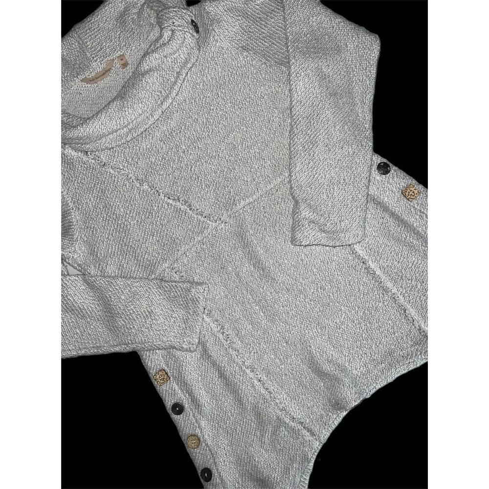 SOFT SURROUNDINGS SWEATER PULLOVER OVERSIZED WHITE GRAY XS